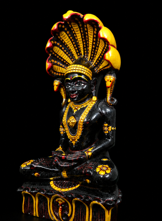 Tirthankar Shri Parshvanath Ji – Black Jade Idol