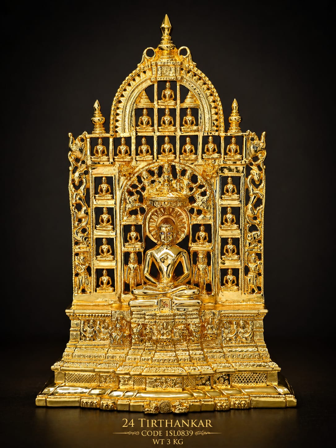 24 Tirthankar Divine Idol – Gold Plated Silver