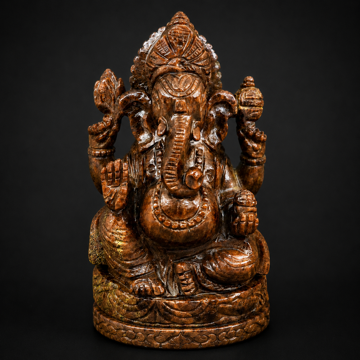 Aragonite Lord Ganesha Idol