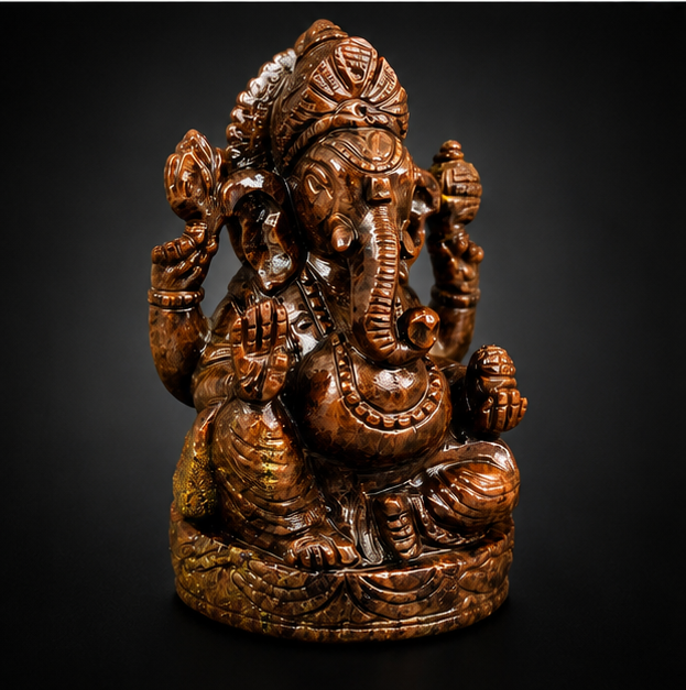 Aragonite Lord Ganesha Idol
