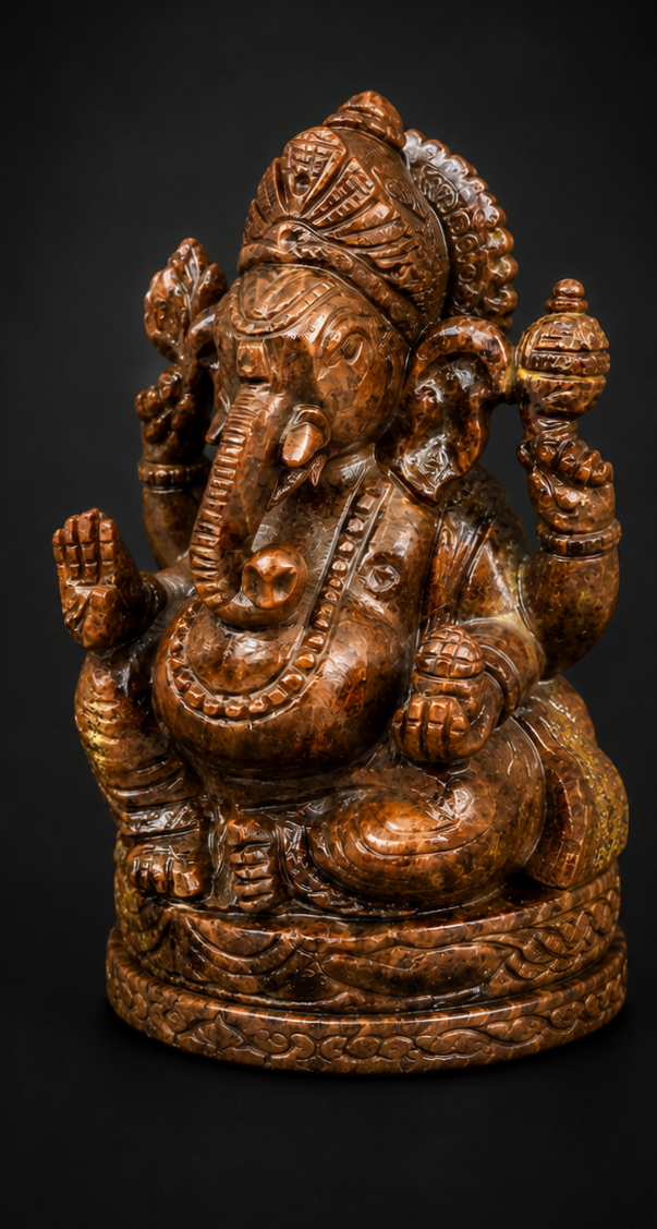 Aragonite Lord Ganesha Idol