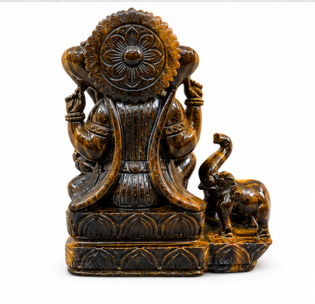 Lord Ganesha Idol- Tiger Eye