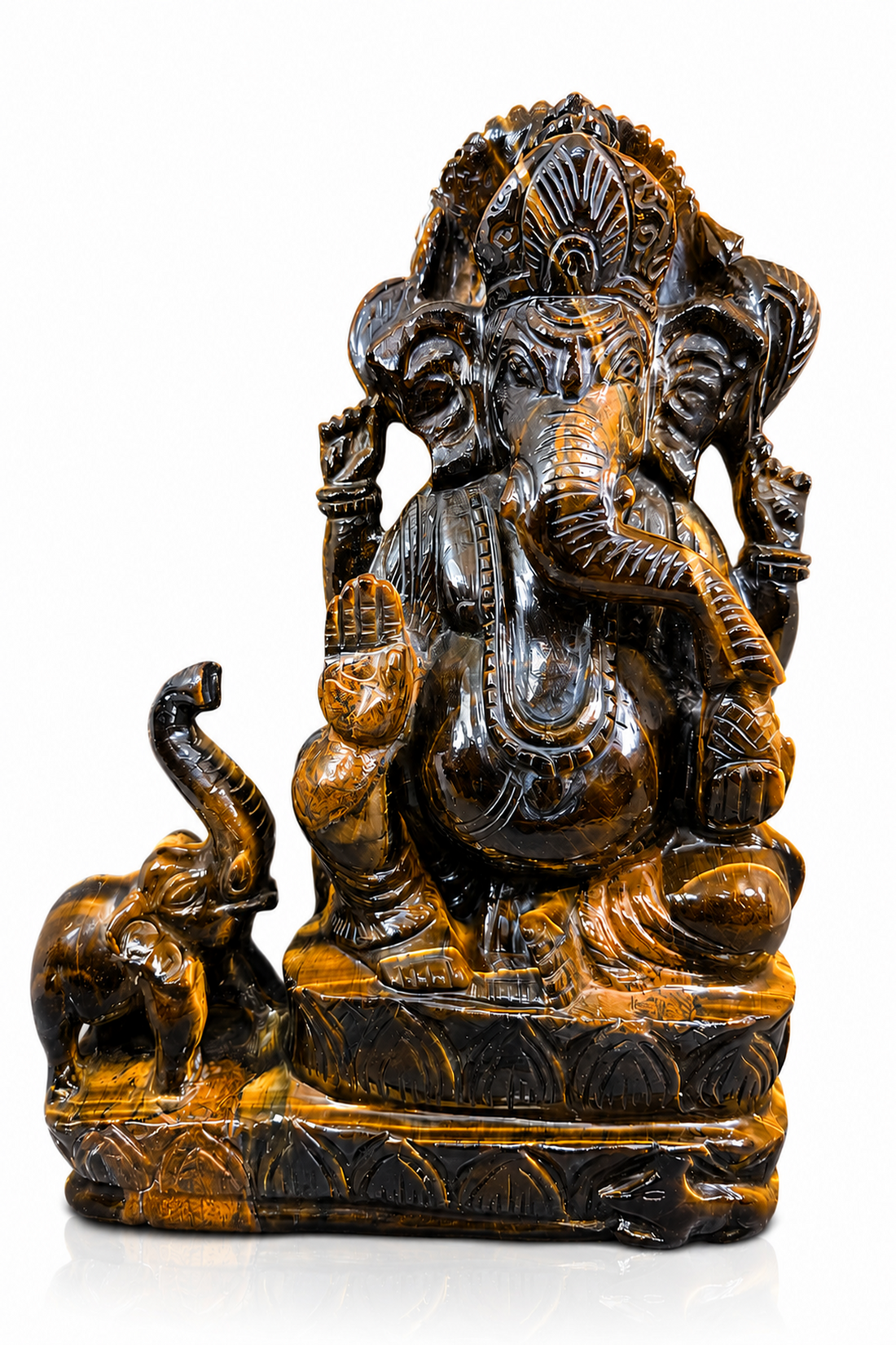 Lord Ganesha Idol- Tiger Eye
