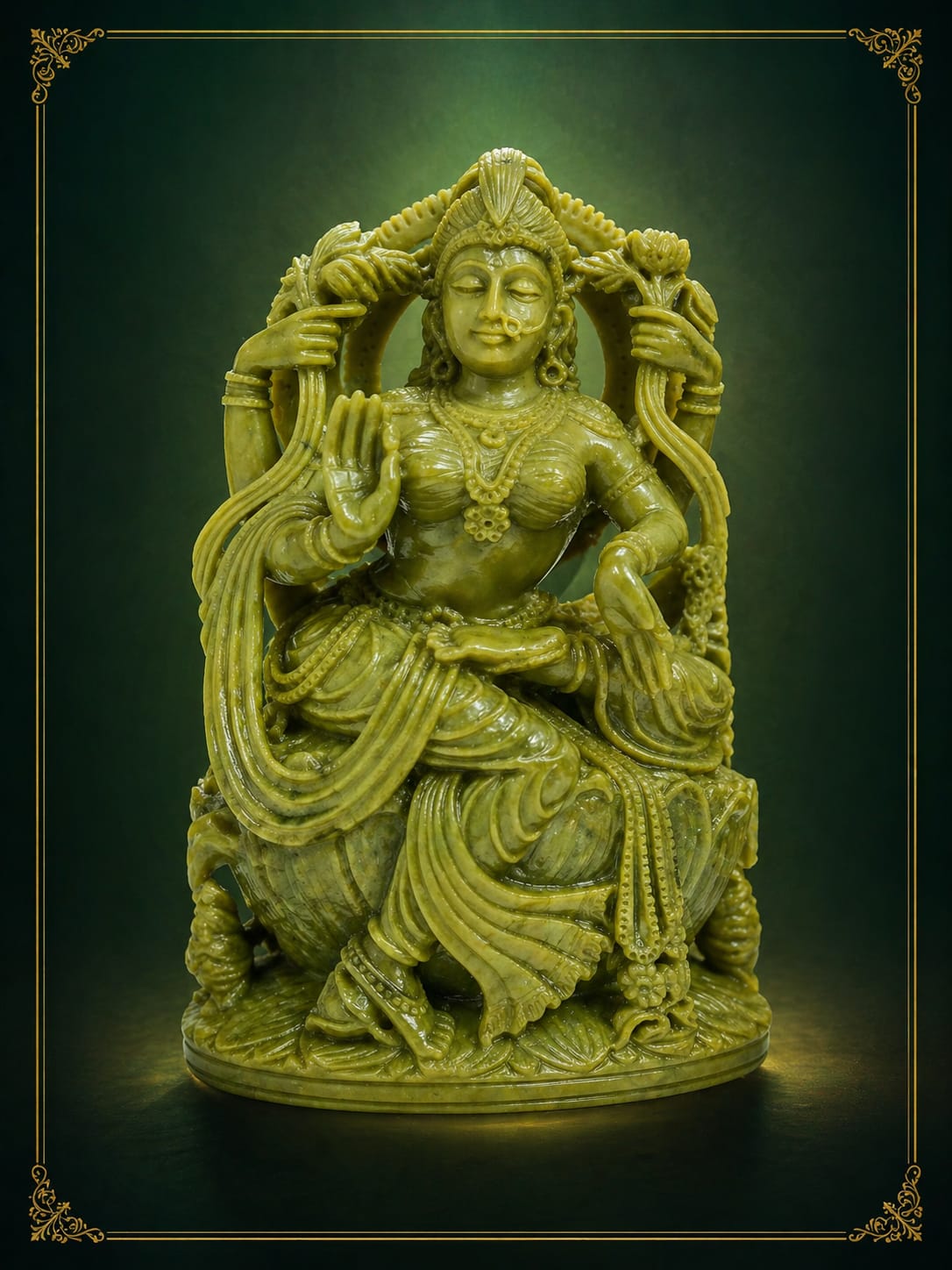 GajLakshmi Serpentine Sculpture — Lakshmi ji Idol