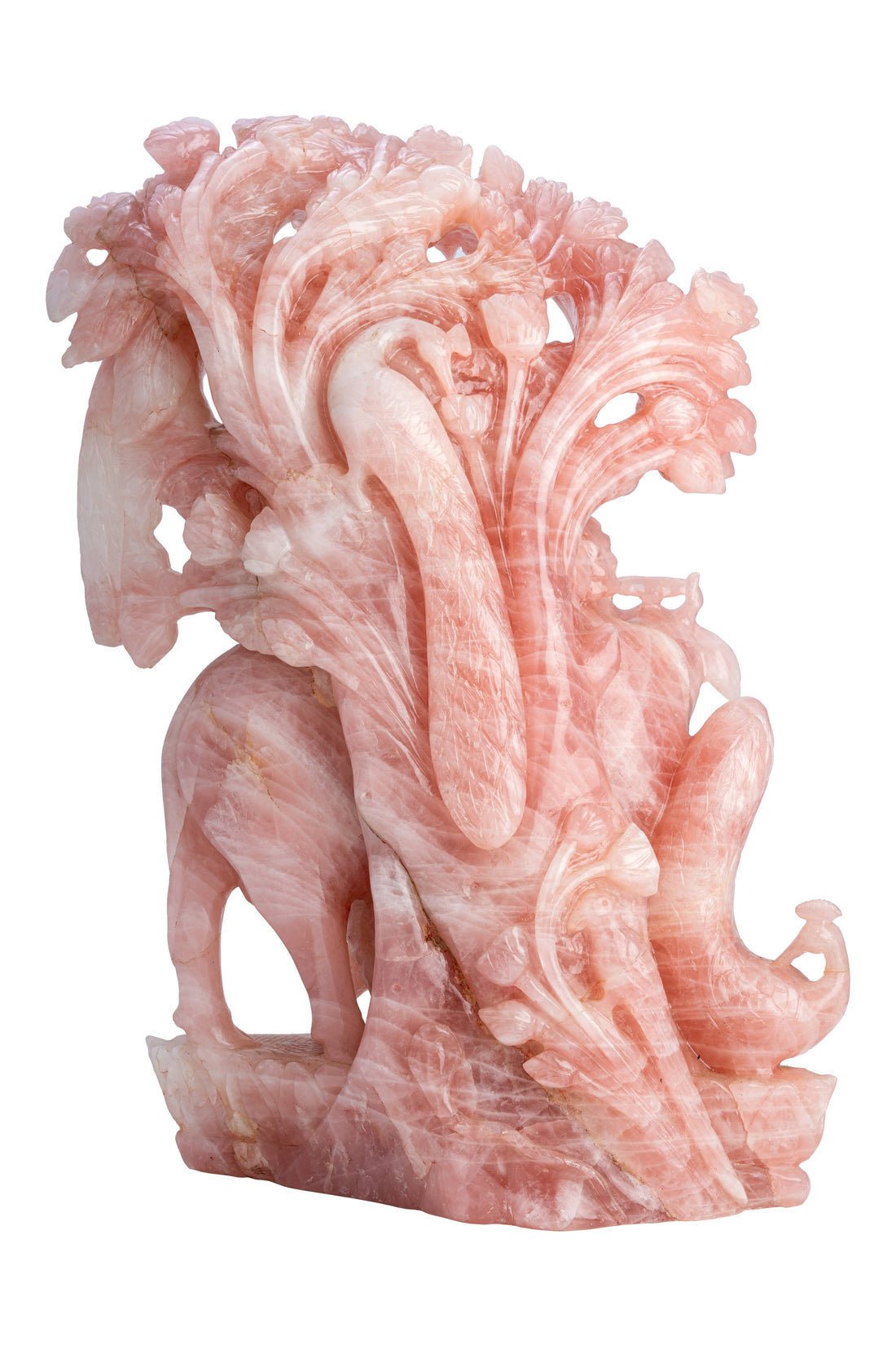 Shri Krishna Ji with Gau Mata – Rose Quartz (Masterpiece Sculpture)