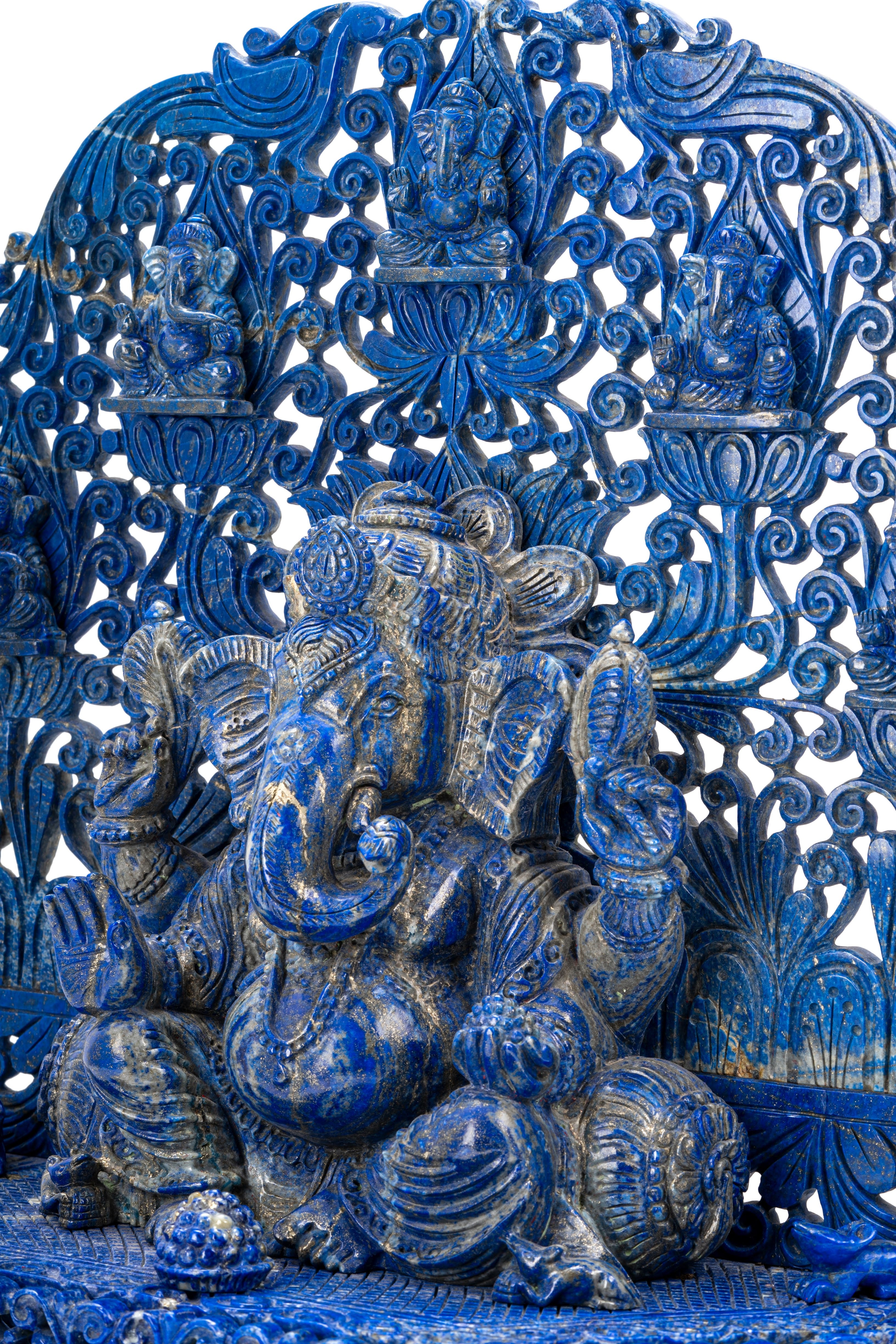 Lord Ganesha in Ornate Arch Form – Lapis Lazuli