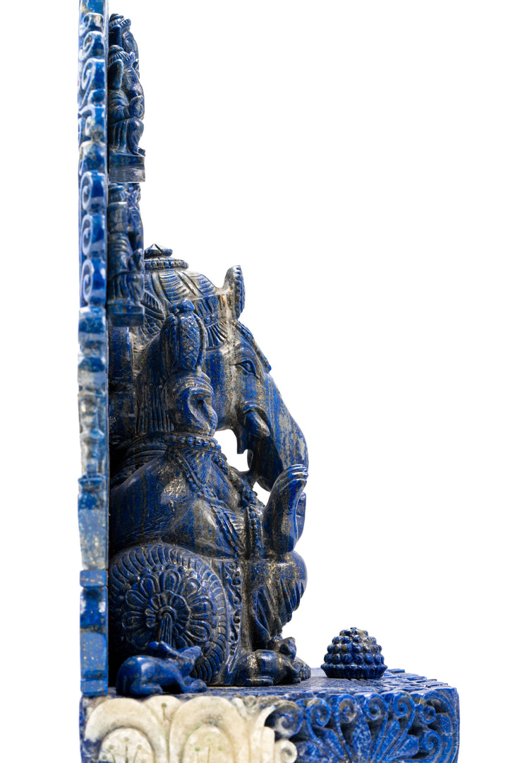 Lord Ganesha in Ornate Arch Form – Lapis Lazuli