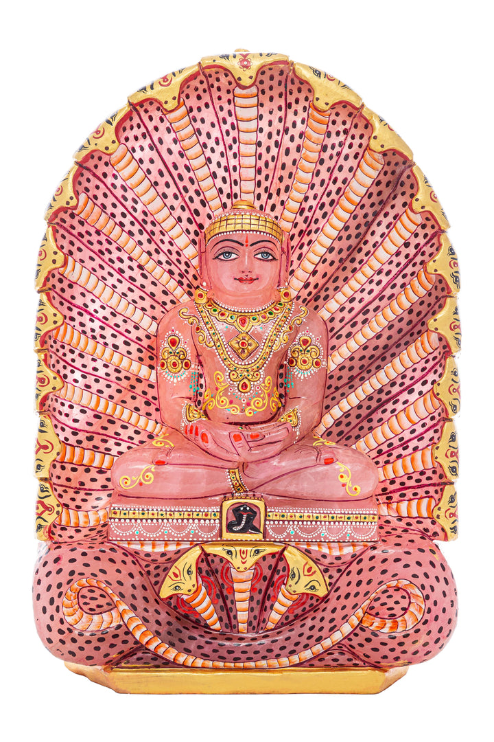 Shri Parshvanath Ji Idol – Rose Quartz