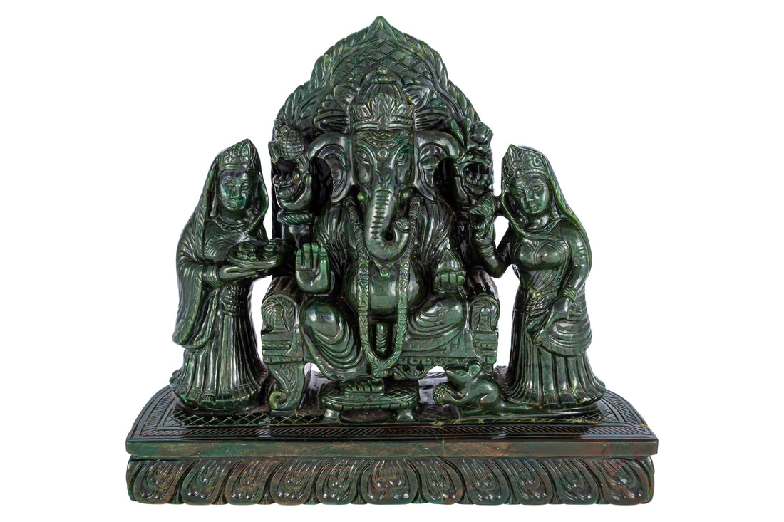 Riddhi Siddhi Ganesha – Green Aventurine