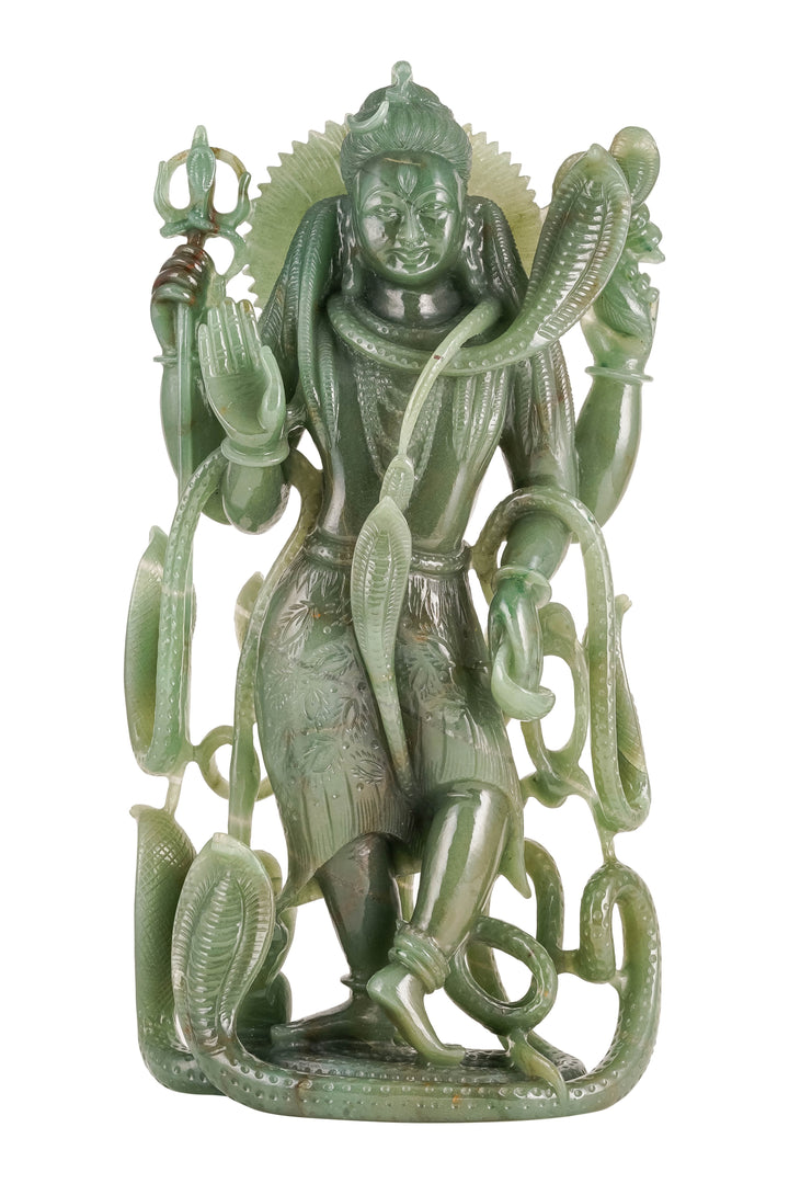 Lord Shiva – Jade with Serpent Motif (Mahadev in Living Stillness)