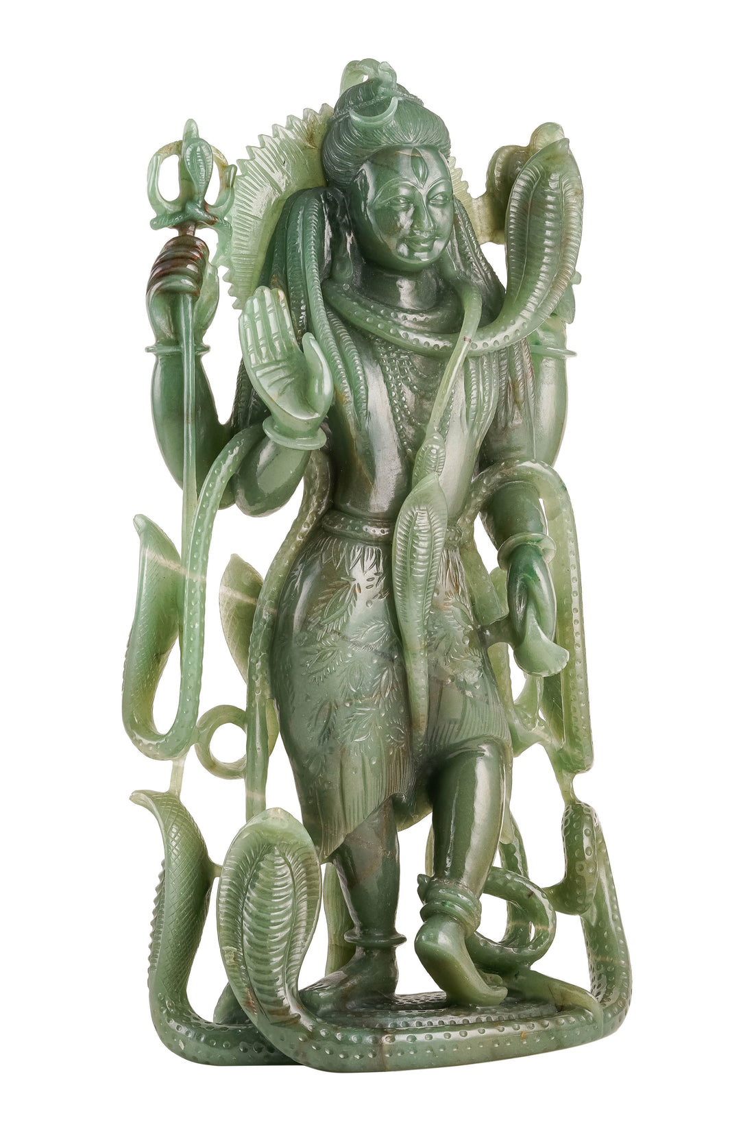 Lord Shiva – Jade with Serpent Motif (Mahadev in Living Stillness)